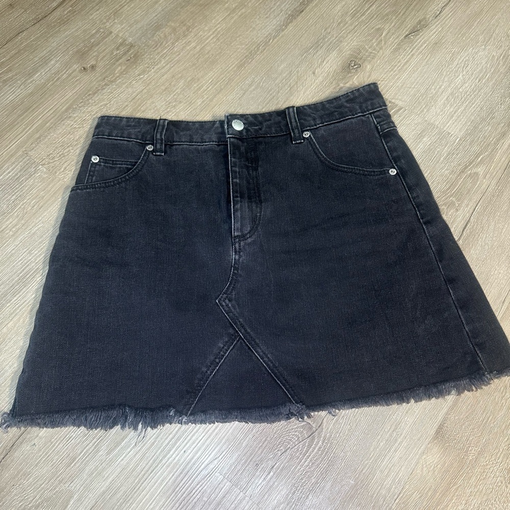 ROLLA'S Black Frayed Hem Denim Mini Skirt Size 27